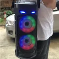 Grande altoparlante Bluetooth portatile da ballo quadrato LED barra di sonora a luce colorata colonna KTV Soundbox subwoofer wireless Boombox HiFi