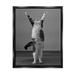 Ebern Designs Funny Cat Victory Pose Framed On Canvas by Kazutoshi Ono Print Canvas in Gray | 31 H x 25 W x 1.7 D in | Wayfair