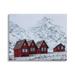 Millwood Pines Snowy Mountain Shacks On Canvas by Daniel Sproul Print Canvas in Brown/Red/White | 16 H x 20 W x 1.5 D in | Wayfair