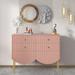 Mercer41 Nelligan 6 - Drawer Dresser Wood in Pink | 35.43 H x 47.24 W x 13.77 D in | Wayfair 7F5FFDA18474450FB6710648318B2D4B