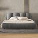 Brayden Studio® Luxury Bed w/ Thick Headboard Upholstered/Velvet in White | 40.21 H x 67.7 W x 94.5 D in | Wayfair 1F6FA53BA36F4B88A707CABA37C30CFD