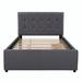 Winston Porter Crissman Platform Storage Bed Upholstered/Linen in Gray | 47.2 H x 58.1 W x 79.1 D in | Wayfair 774DF7748B06441485FE31D18299F96A