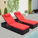 Latitude Run® Waikiki Outdoor Wicker Chaise Lounge - Set of 2 | 36.5 H x 25.6 W x 77 D in | Wayfair B9DDDCE501184F2FA35D6A4D29A2A2D2