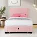 Latitude Run® TEDDY FARBRIC FOOTBOARD STORAGE BIG DRAWER WINGBACK w/ POCKETS BED NO BOX SPRING REQUIRED TWIN SIZE MODERN DESIGN Upholstered/ | Wayfair