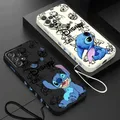 Coque de téléphone Disney Stitch The Baby coque liquide carrée pour Samsung Galaxy A24 A11 A73