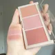 3 in 1Milk Tea Blush Peach Pallete 3 Colors Face Mineral Pigment Cheek Blusher Powder Makeup Contour