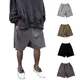 Men‘s Cotton Shorts Thick Summer Kanye Grey West Streetwear Training Running Jogger Male Casual Hip