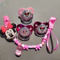 [Disney Minnie Mouse] Shiny baby pacifier clip chain Baby newborn pacifier Pacifier soothing baby