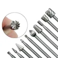 10PCS HSS Routing Router Bits Burr Rotary Tools Rotary Carving Carved Knife Cutter Tool Engraving