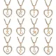 26 Letters Initial Necklace Alphabet A To Z Initial Cubic Zirconia Heart Pendant Women Necklace