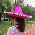 Outdoor Carnival Sombrero Men Women Party Mexican Hats Natural Straw Sun Hat Wide Brim Panama Bucket