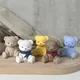 DIY Teddy Bear Silicone Mold 3D Smiling Animals Lovely Bear Shape Aromatherapy Gypsum Candle Mold