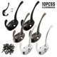 10/20pcs Coat Hook Wall Mounted Metal Double Coat Hooks Coat Decorative Hooks Wall Mounted Heavy