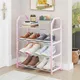 Simple Shoe Rack Stainless Steel 4-Layer Assembled Shoe Rack Trapezoidal Living Room Space Saving