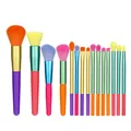 15 Piece Makeup Brush Set Professional Foundation Make-up Eye Shadow Mixed Brush Multi Color Rainbow