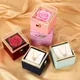 2023 New Valentine Eternal Rose Jewelry Ring Box Rotate Wedding Pendant Necklace Storage Case for