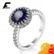 Trendy Ring Silver 925 Jewelry Round Sapphire Zircon Gemstone Rings for Women Wedding Engagement