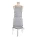 Fashion Nova Casual Dress - Mini Scoop Neck Sleeveless: Gray Print Dresses - Women's Size Medium