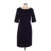 Connected Apparel Casual Dress - Sheath Scoop Neck Short sleeves: Purple Print Dresses - Women's Size 10