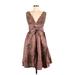 Mac Duggal Cocktail Dress - Party: Brown Tortoise Dresses - Women's Size 6