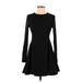 Shein Casual Dress - A-Line: Black Solid Dresses - Women's Size Small Petite