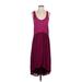 Left of Center Casual Dress - A-Line Scoop Neck Sleeveless: Burgundy Solid Dresses - Women's Size Small