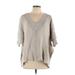 Simply Vera Vera Wang Poncho: Tan Print Sweaters & Sweatshirts - Women's Size Large