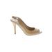 Enzo Angiolini Heels: Pumps Stilleto Minimalist Ivory Solid Shoes - Women's Size 8 - Peep Toe