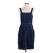 Universal Thread Casual Dress - Sheath Square Sleeveless: Blue Print Dresses - Women's Size 4