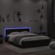 vidaXL Cadre de lit avec tête de lit et LED noir 160x200 cm