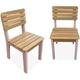 2er Set Holzstühle für Kinder, drinnen / draußen - Rosa - Sweeek