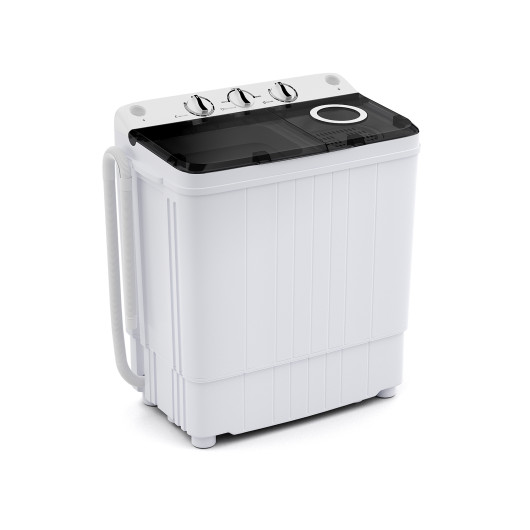Costway 17.6 lbs Portable Washing Machine with Drain Pump-Black