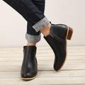 Femme Bottes Grandes Tailles du quotidien Couleur unie Léopard Bottines Bottines Hiver Talon Bottier Bout rond Mode Décontractées Confort Marche Polyuréthane Fermeture Léopard Noir Bleu