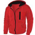 Homme Sweat à capuche zippé Veste Noir Blanche Rouge bleu marine Vert Capuche Plein Poche Sport Loisir du quotidien Des sports Estampage à chaud Design basique Décontractées Printemps Automne