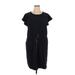 T by Talbots Casual Dress - Mini Crew Neck Short sleeves: Black Print Dresses - Women's Size X-Large