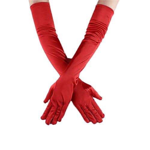 Mode erwachsene Frauen Satinhandschuhe lange sexy Fäustlinge Abendparty elegante Hochzeitskleidhandschuhe