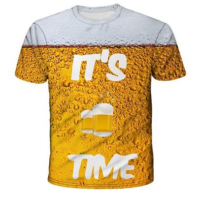 Oktoberfest Bier Cosplay Kostüm T-Shirt-Ärmel Anime 3D Klassisch Streetstyle Für Paar Herren Damen Erwachsene Oktoberfestbier 3D-Druck Image