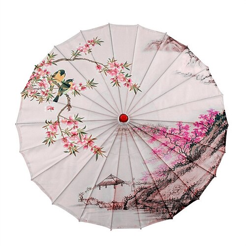 Seidenstoffschirm (33 Zoll Pfingstrose) - Chinesischer Japanischer Stil Papier Regenschirm - Für Hochzeiten und persönlichen Sonnenschutz Asdf Valentinstagsgeschenk Image