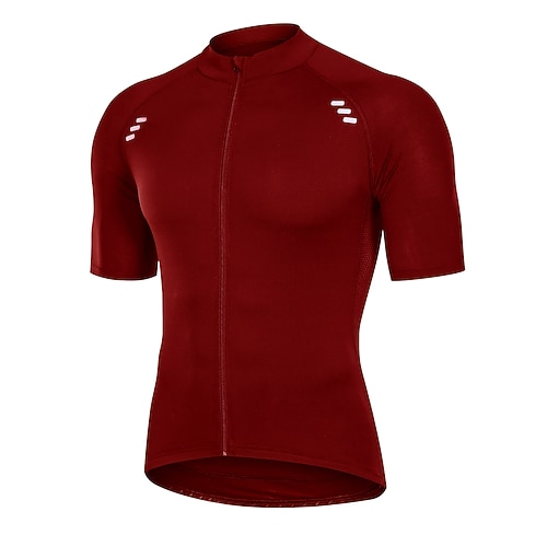 Herren Radtrikot Einfarbig Gemustert Kurzarm Fahhrad Trikot Oberteil mit 3 Gesäßtaschen Mountainbike MTB Straßenradsport Radfahren Schnelltrocknend Rückentasche Atmungsaktiv Sport Schwarz Gelb Rot Image