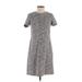 Calvin Klein Casual Dress - A-Line: Gray Jacquard Dresses - Women's Size 4