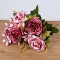 2 pezzi simulati di rosa artificiale palla crisantemo decorazione della casa ornamenti di fiori artificiali oggetti di scena di nozze fiori artificiali