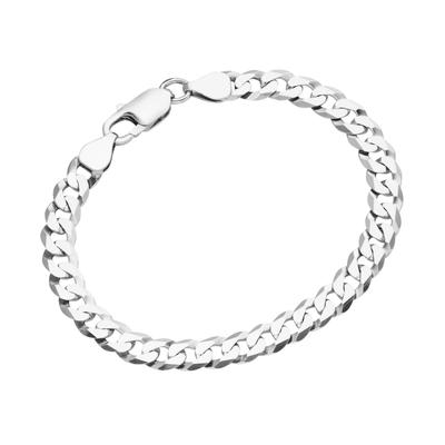 Panzerarmband SMART JEWEL "Panzerkette diamantiert, massiv, Silber 925" Gr. 19, silber, Armbänder, Damen, 19cm, Silber 925 (Sterlingsilber), Panzerarmband Image