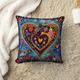 Heart Colorful Pattern 1PC Throw Pillow Covers Multiple Size Coastal Outdoor Decorative Pillows Soft Velvet Cushion Cases for Couch Sofa Bed Home Decor