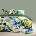 L.T.Home 100% Cotton Sateen Duvet Cover Set Reversible Premium 300 Thread Count Floral Elite Bedding Set