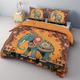 Colorful Elephant Duvet Cover Set Cotton Cotton Bedding Set 2-piece Set 3-piece Lightweight Soft Short Plush Set Native American style Folk Art King Queen Duvet Cover