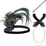 1920s Gatsby Accessories Set for Women Black 20s Accessories Set Gatsby Accessories Sets For Woman