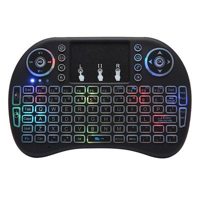 Mini Wireless Keyboard with Multi-touch Touchpad 7 Colors Backlight Wireless Touchable Remote Control for Smart TV Box Desktop Touchpad PC