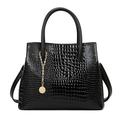 Women's Handbag PU Leather Daily Zipper Large Capacity Waterproof Solid Color Black Brown Green
