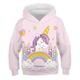 Kids Girls' Unicorn Pink Hoodie Sweatshirt 3D Print Tops Long Sleeve Rainbow Heart Sporty Blushing Pink Children Tops Active Cute