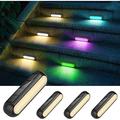 Solar Deck Lights Outdoor Waterproof Solar Step Lights Outdoor Waterproof LED Solar Lights Outdoor Decor for Patio Fence Stairs Step Yard Pathway Backyard 1/4 Packs